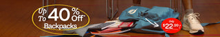 backpacks - up to 40% off
