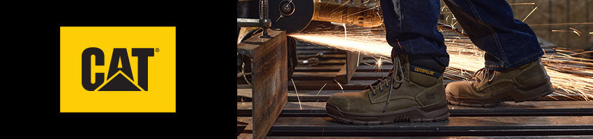 Caterpillar Banner with pictures of boots