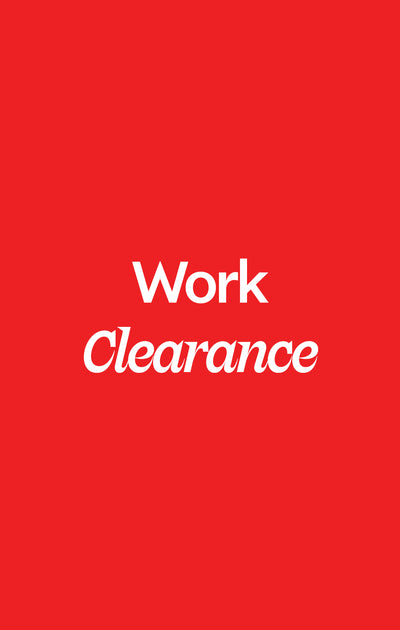 Red background with 'Work Clearance' text in white